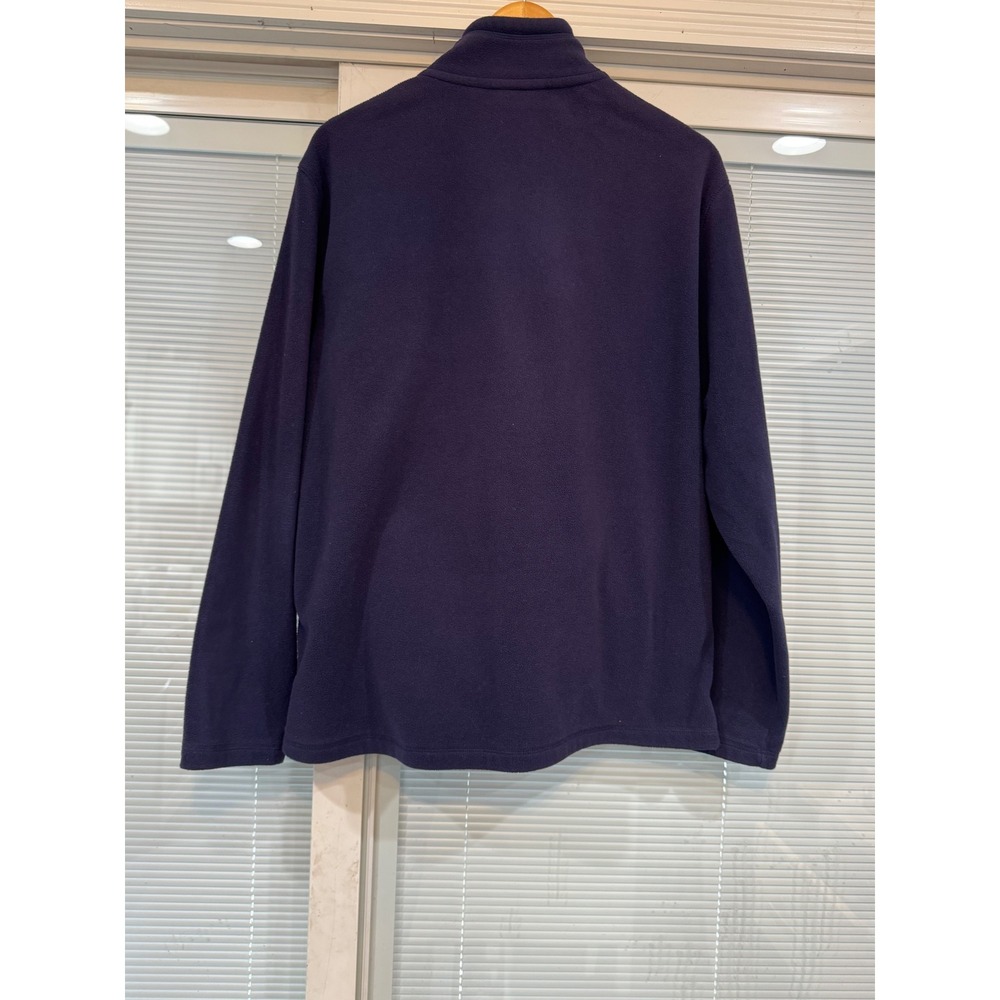 Club Room Mens Navy Blue Quarter Zip Fleece Pullover Sweater Size Large